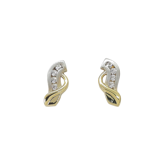 9ct 2Tone CZ channel