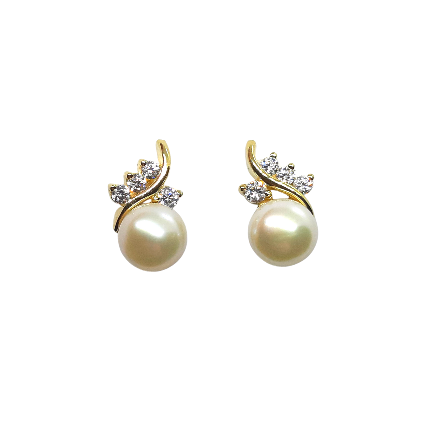 9ct 6mm Pearl CZ Design