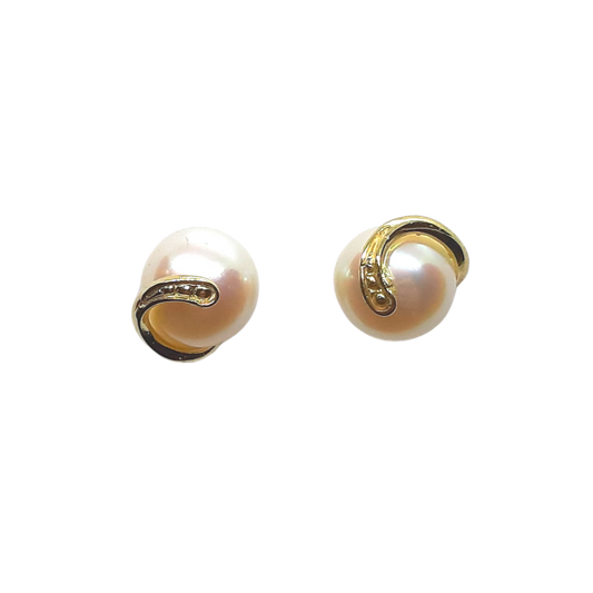 9ct Button pearl swirl W