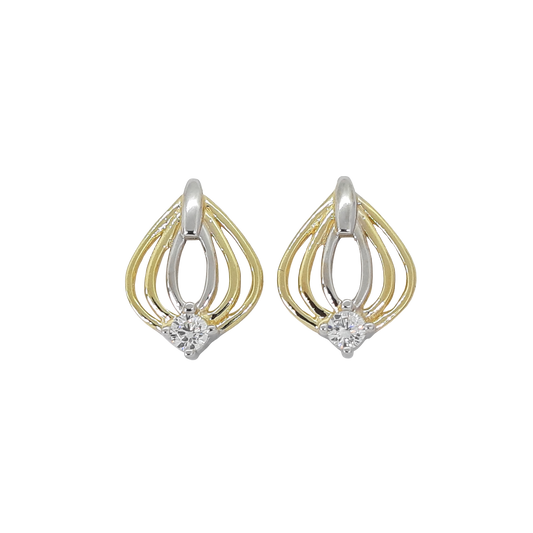 9ct 2tone Open CZ design