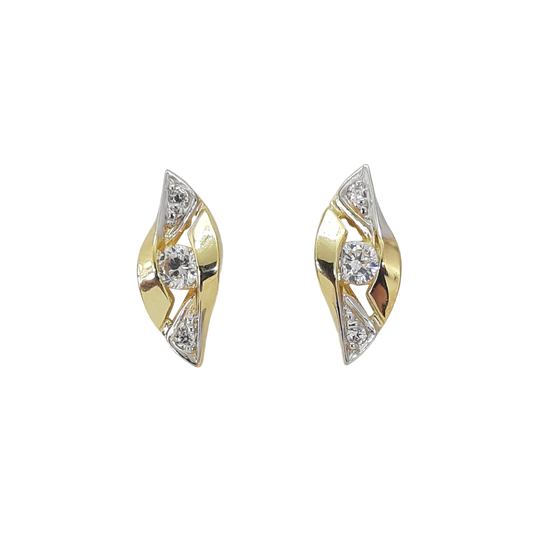 9ct 2tone CZ twist
