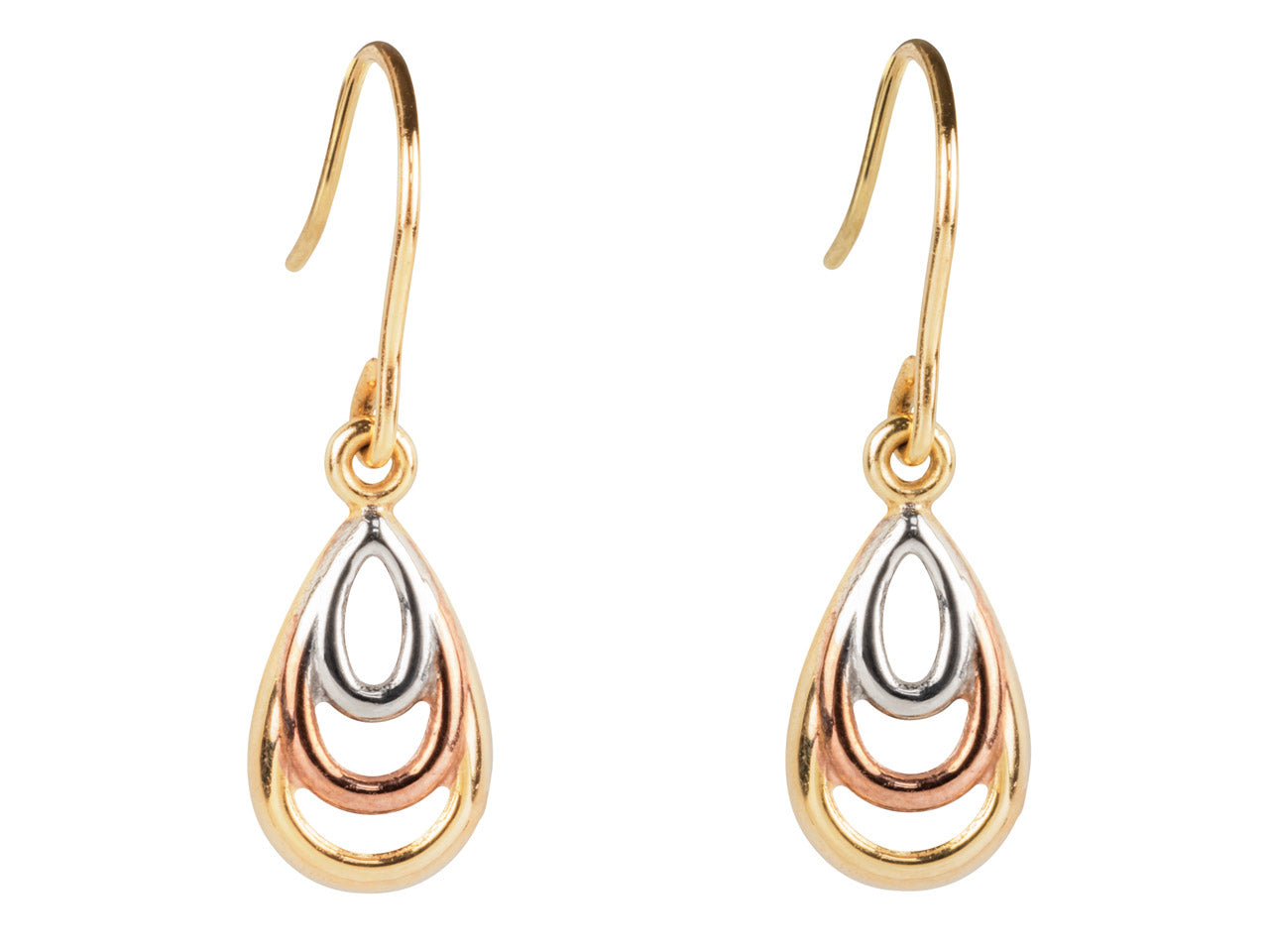 9ct 3Tone Drop