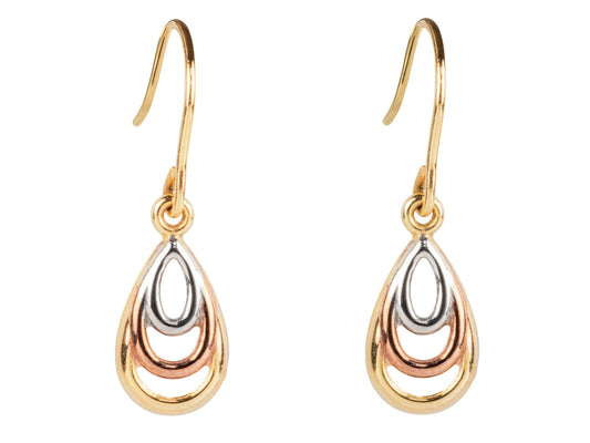 9ct 3Tone Drop