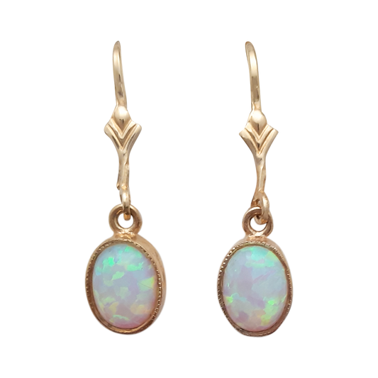 9ct Oval Millgrain Secure Drop