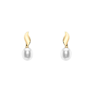 9ct Leaf On Pearl