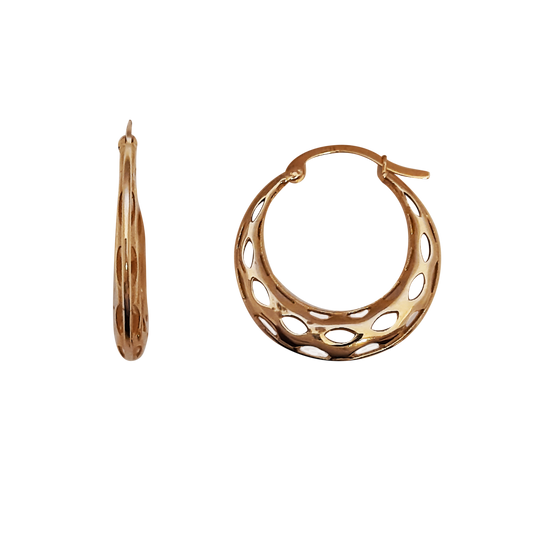 9ct Laser Cut Circle Creoles
