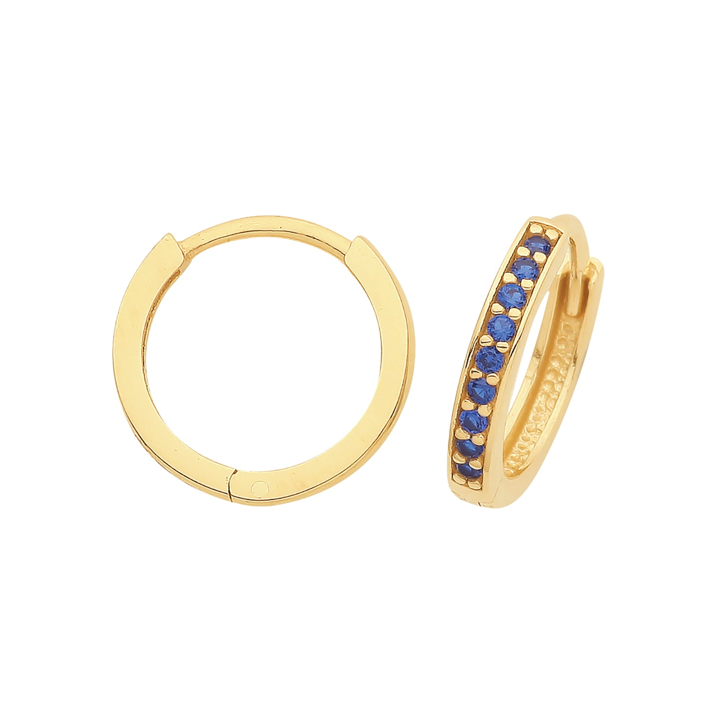 9ct 10mm Blue CZ hoop