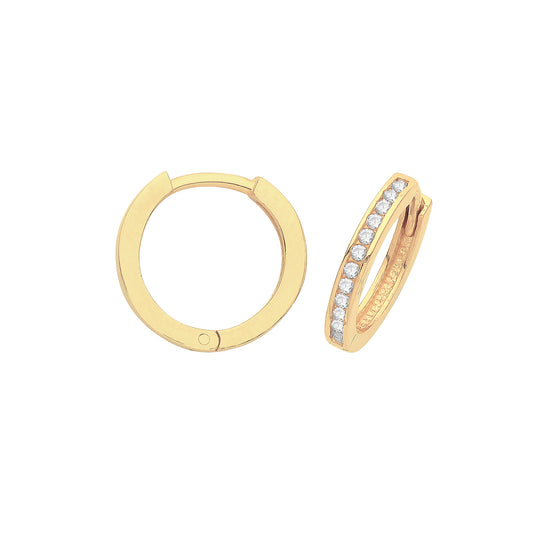 9ct 10mm CZ hoop