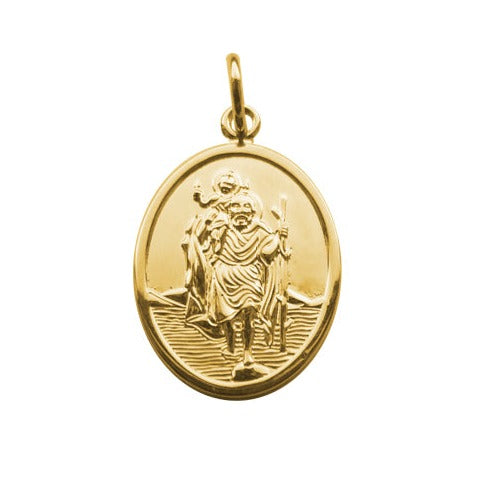 9ct 20mm St Chris Oval