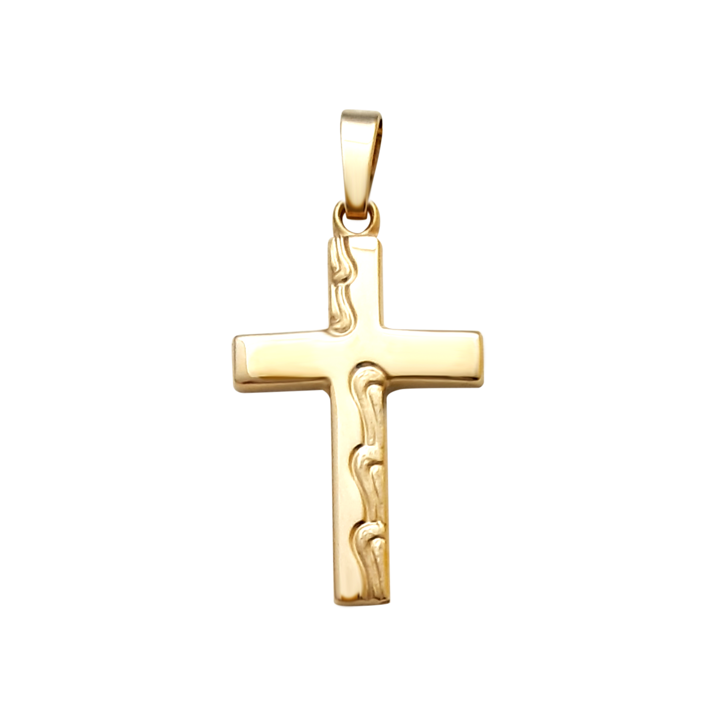 9ct 20mm Cross Waves