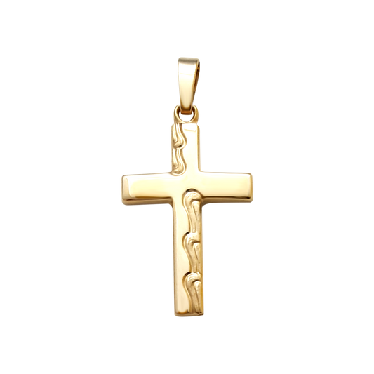 9ct 20mm Cross Waves