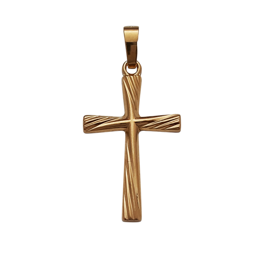 9ct 21mm Twist Cross