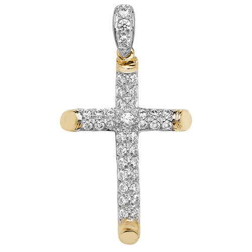 9ct 35mm Pavé CZ Cross