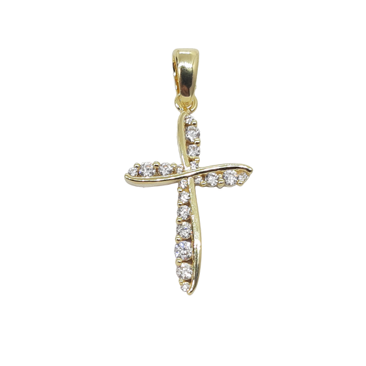 9ct 20mm Cross CZ