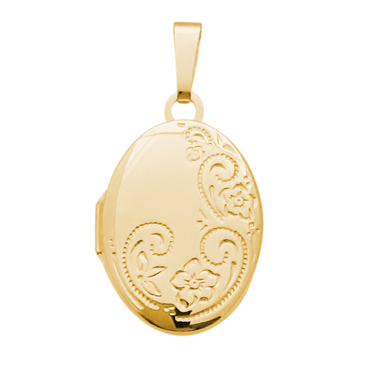 9ct 21mm Floral Scoll