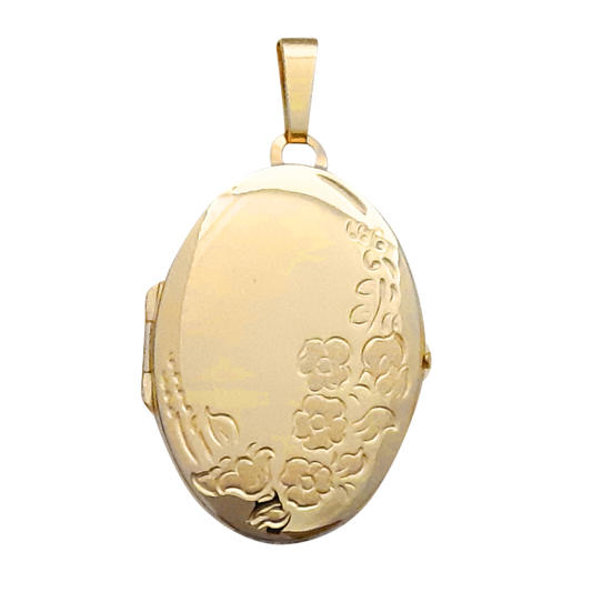 9ct 28mm Oval Flower