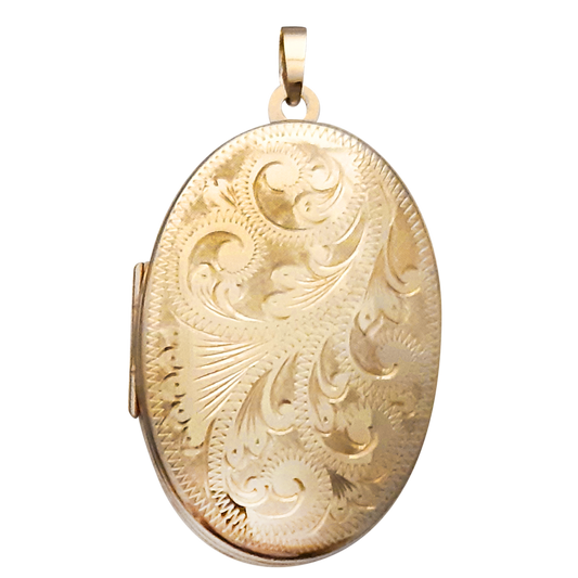 9ct Oval Engraved Locket