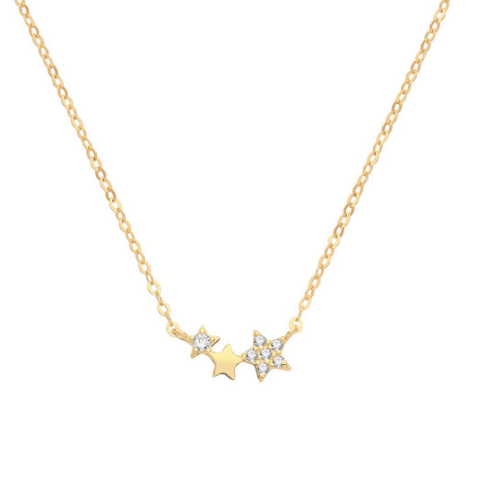 9ct 3 Stars CZ Necklace