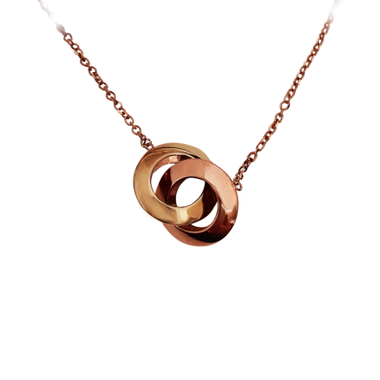 9ct Rose/Yellow Interlock Circles