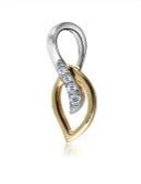 9ct CZ Open Leaf