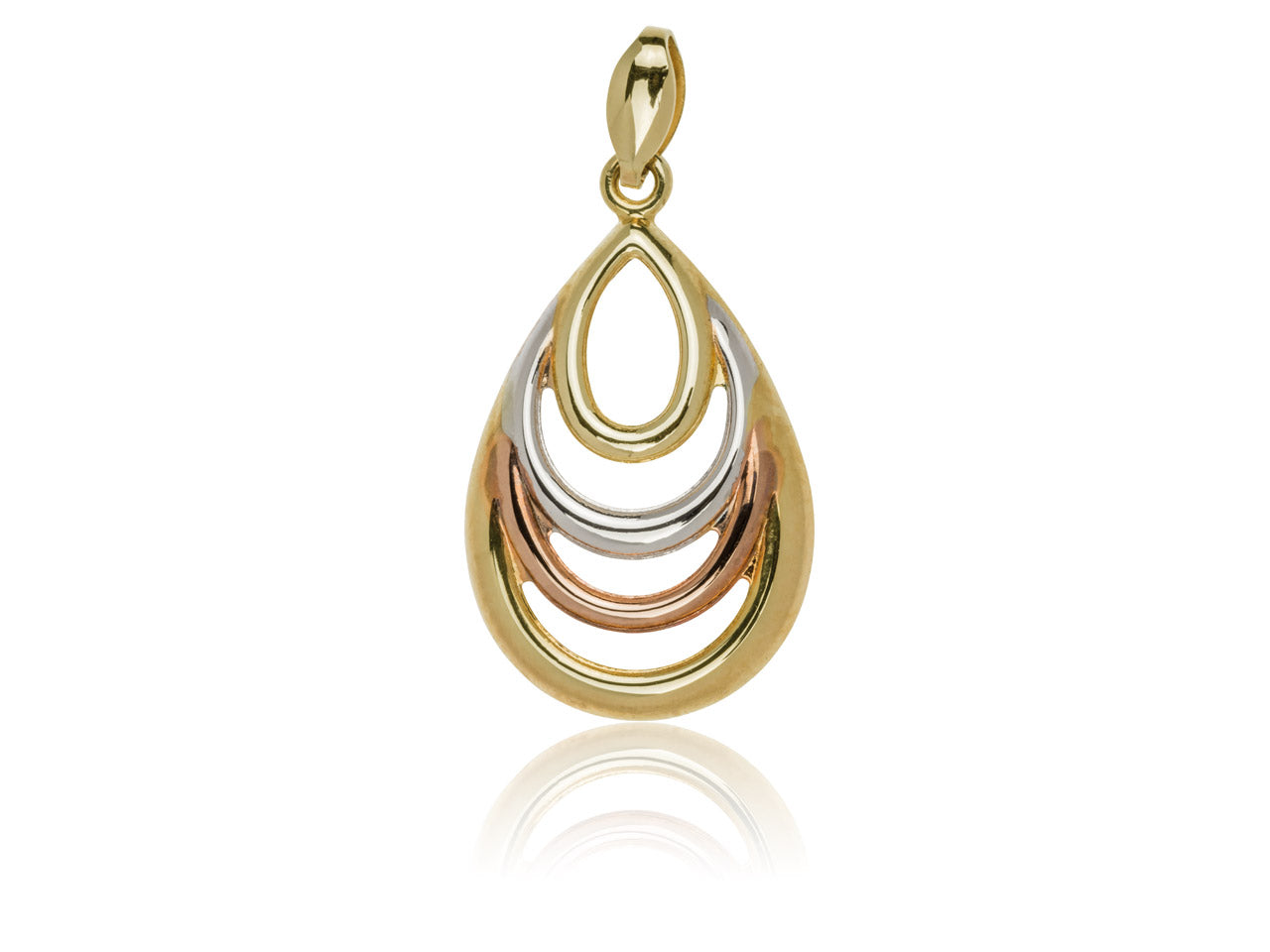 9ct 3Tone Open Pendant