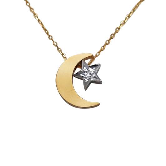 9ct Moon and Star necklace