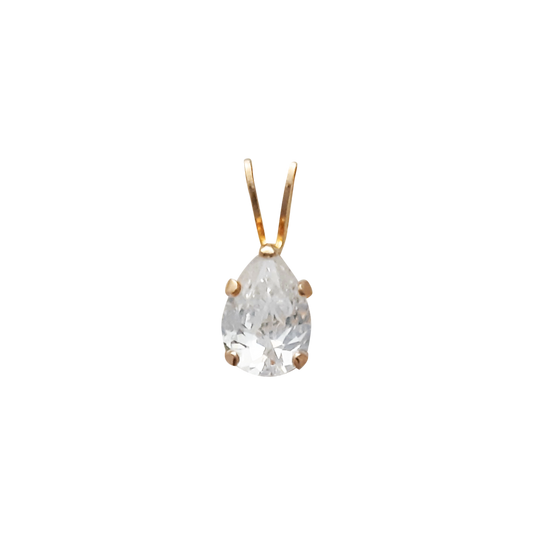 9ct Pear Cz Claw