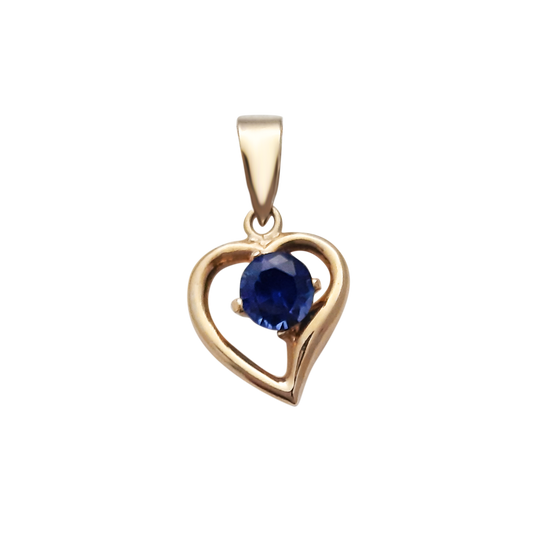 9ct Saph Cz Heart