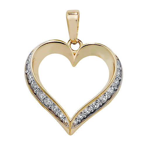 9ct Open Heart CZ