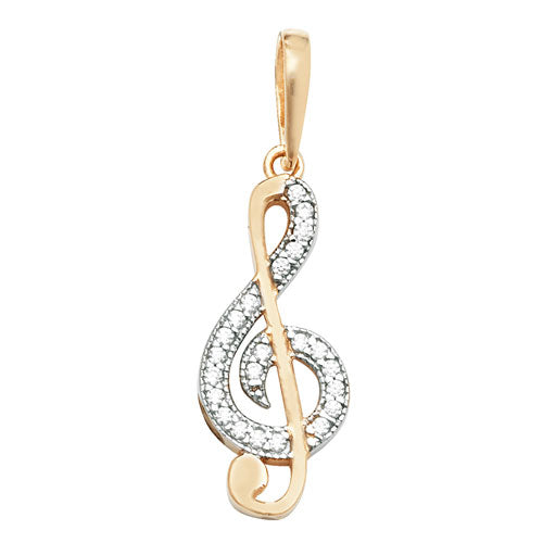 9ct Treble Clef CZ