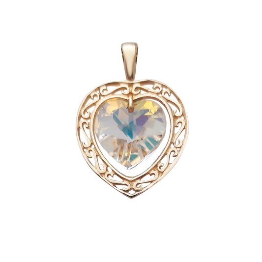 Crystal Heart w/ Filigree Border