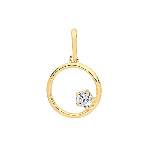 9ct CZ Small Circle a