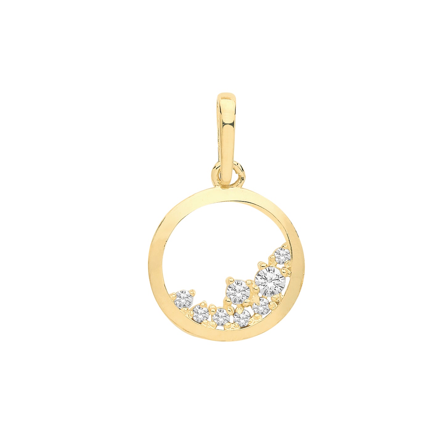 9ct CZs inside Circle