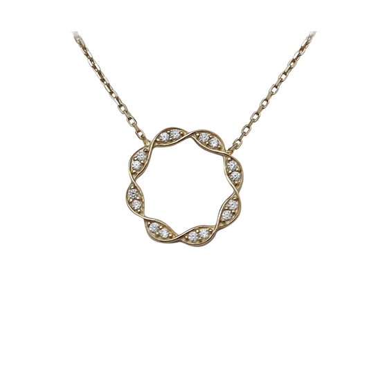 9ct Dainty Cz Circle