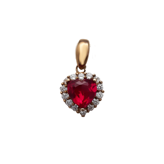 9ct Pink Heart Clstr