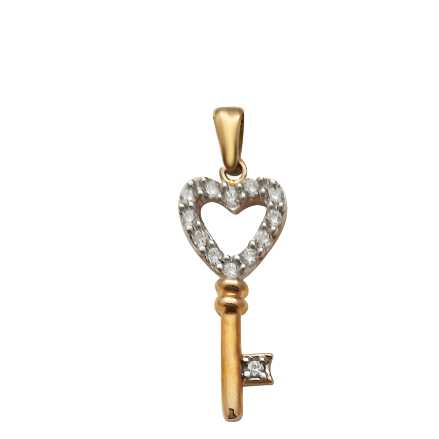 9ct Heart Key Cz