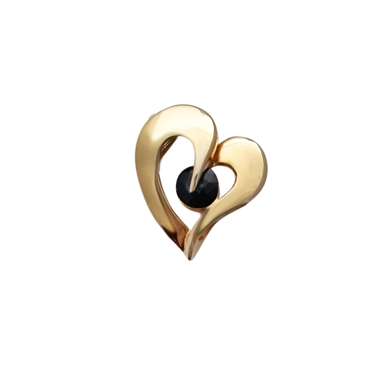 9ct Open Heart w/ Sapphire