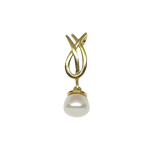 Crossover with Pearl drop pendant