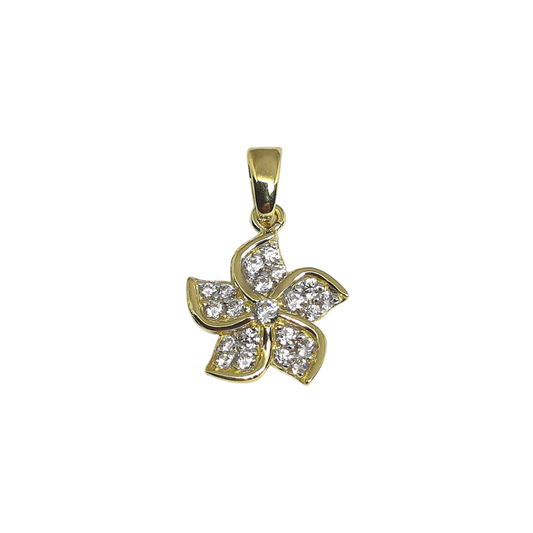 9ct 5 petal CZ flower