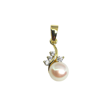 9ct 6mm Pearl CZ Design