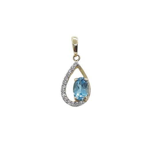 9ct Blue topaz cz