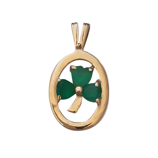 9ct Oval Shamrock Green