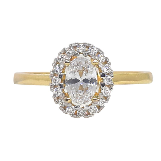 9ct Small Oval Cluster - Clear