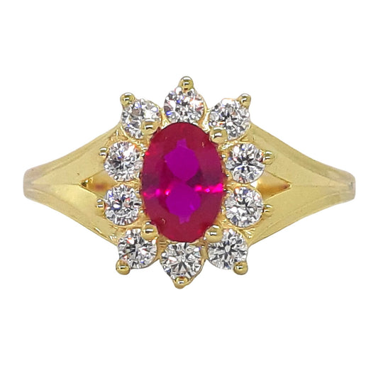 9ct Oval Cluster - Red