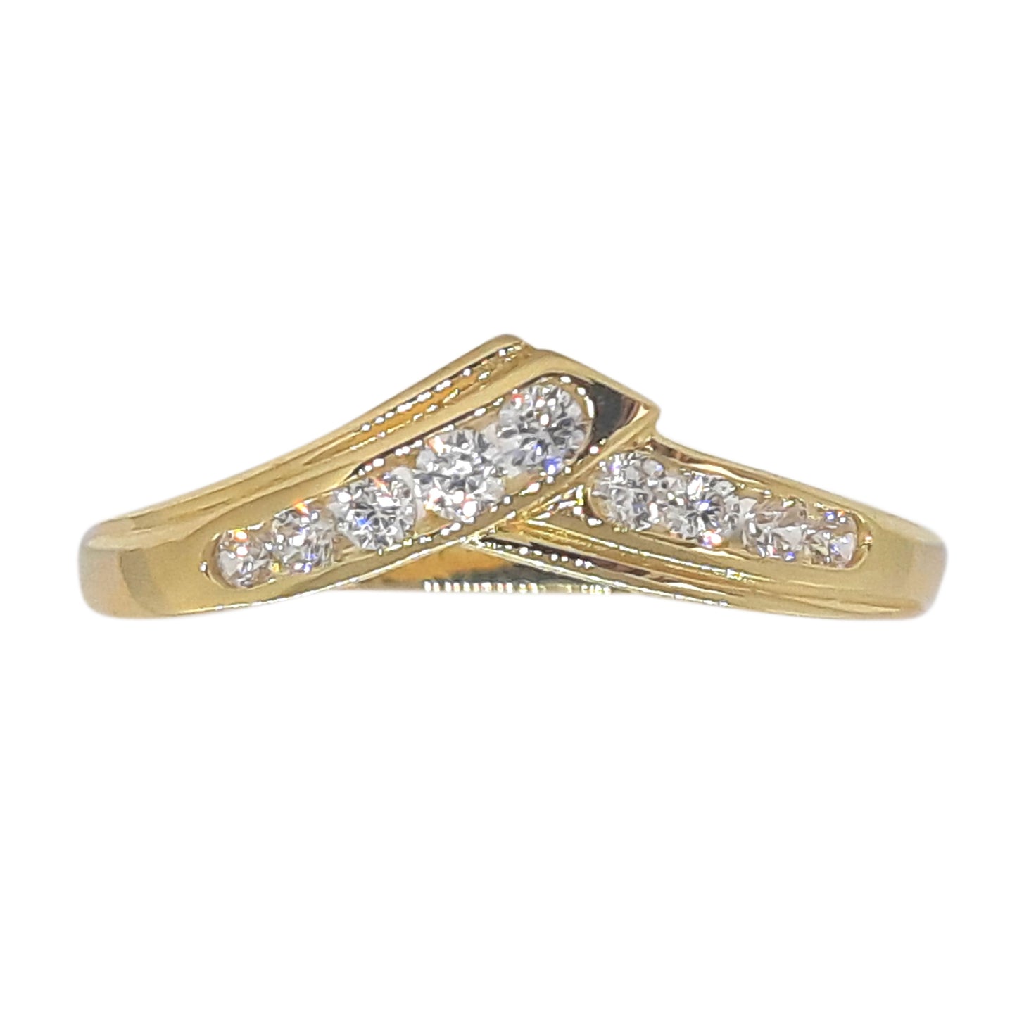 9ct CZ Wishbone