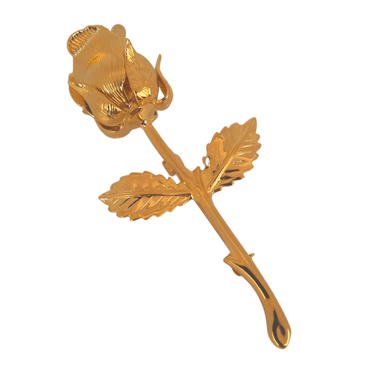 Gold Rose Brooch
