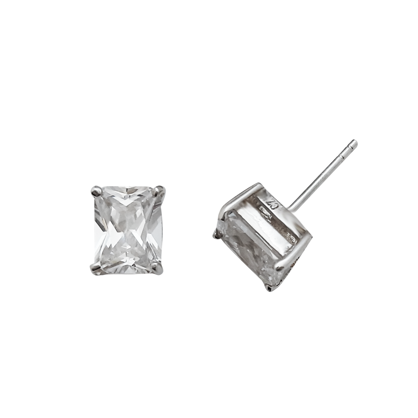 Rectangle Cz Studs 8X6mm