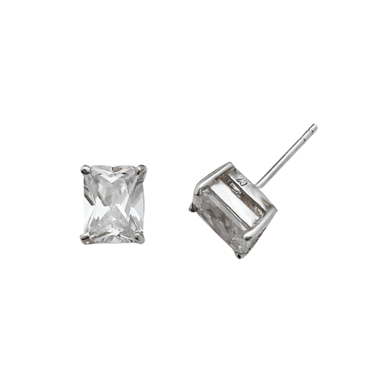 Rectangle Cz Studs 8X6mm