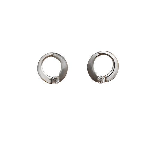 Satin/Polish Circle CZ