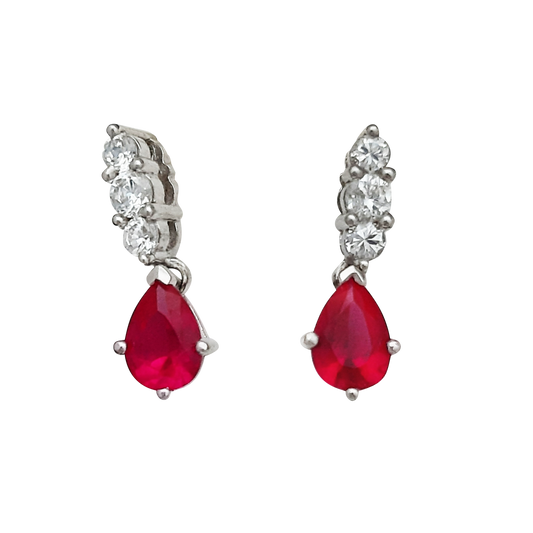 Red Pear CZ Drop